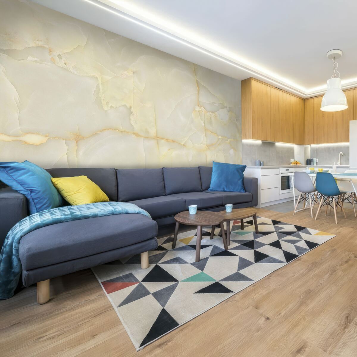 Papier peint carreaux de porcelaine beige onyx