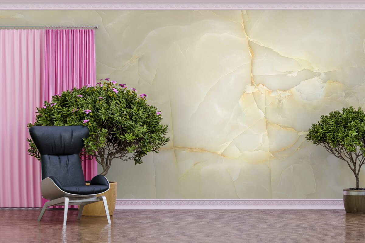 Papier peint carreaux de porcelaine beige onyx