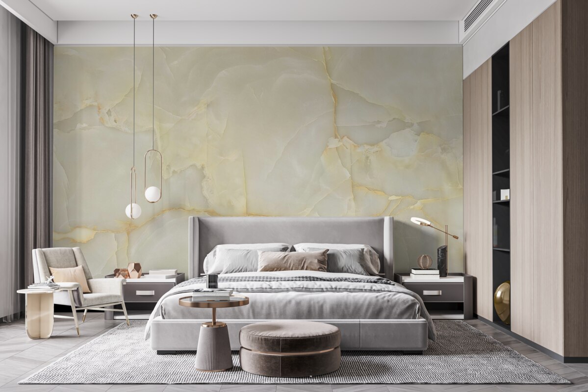 Papier peint carreaux de porcelaine beige onyx