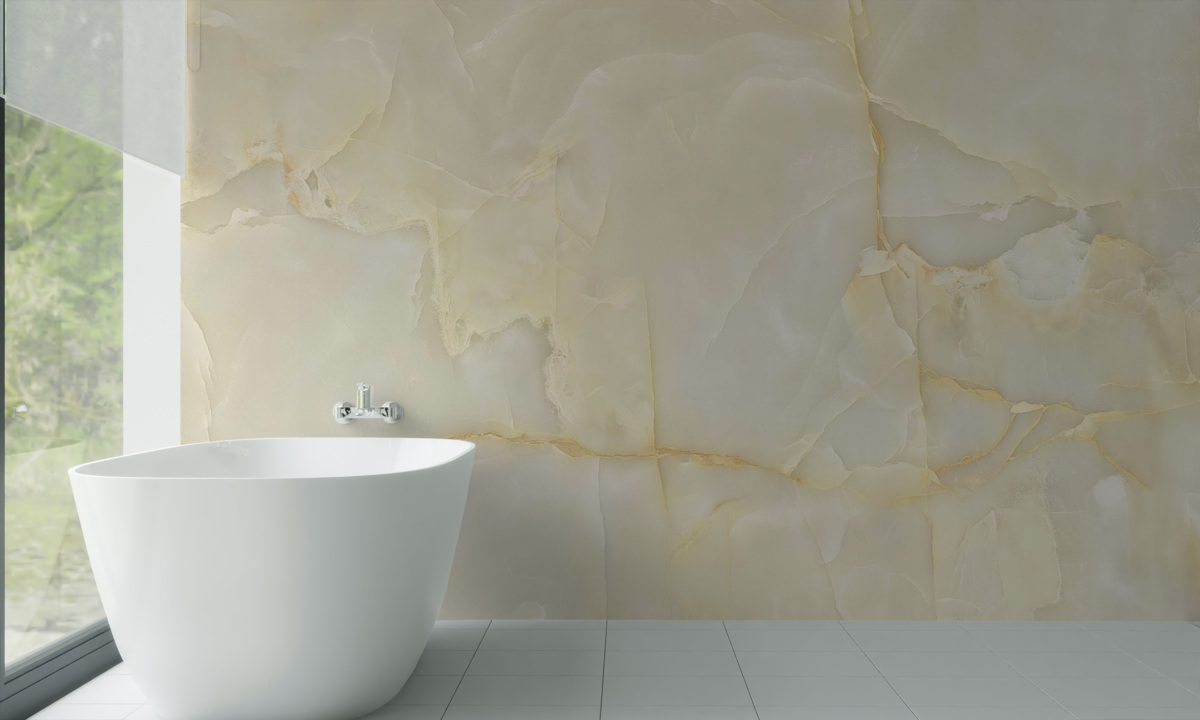 Papier peint carreaux de porcelaine beige onyx