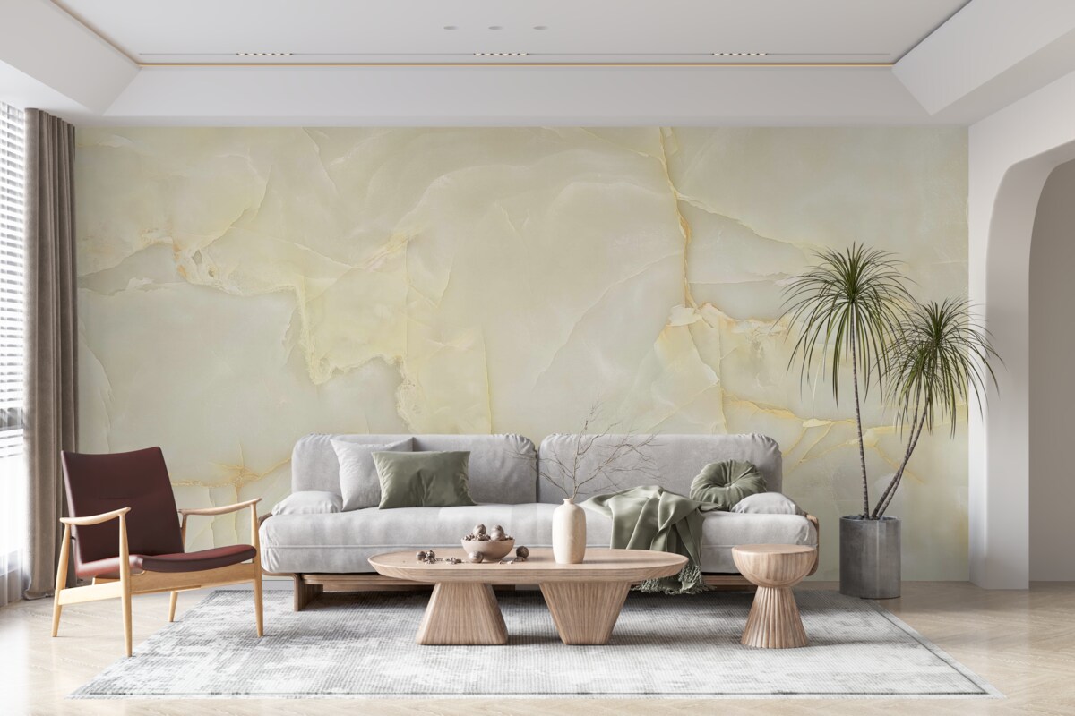 Papier peint carreaux de porcelaine beige onyx