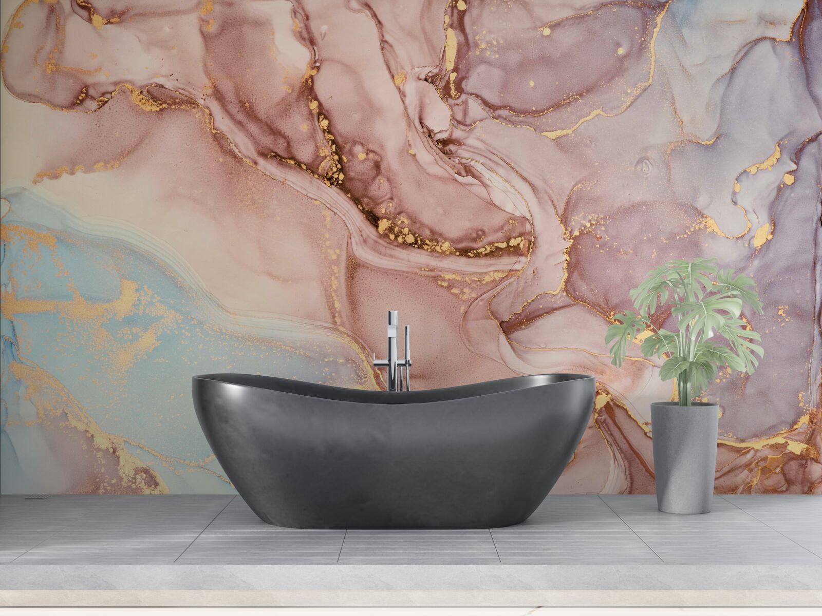 Papier peint liquide rose poudré