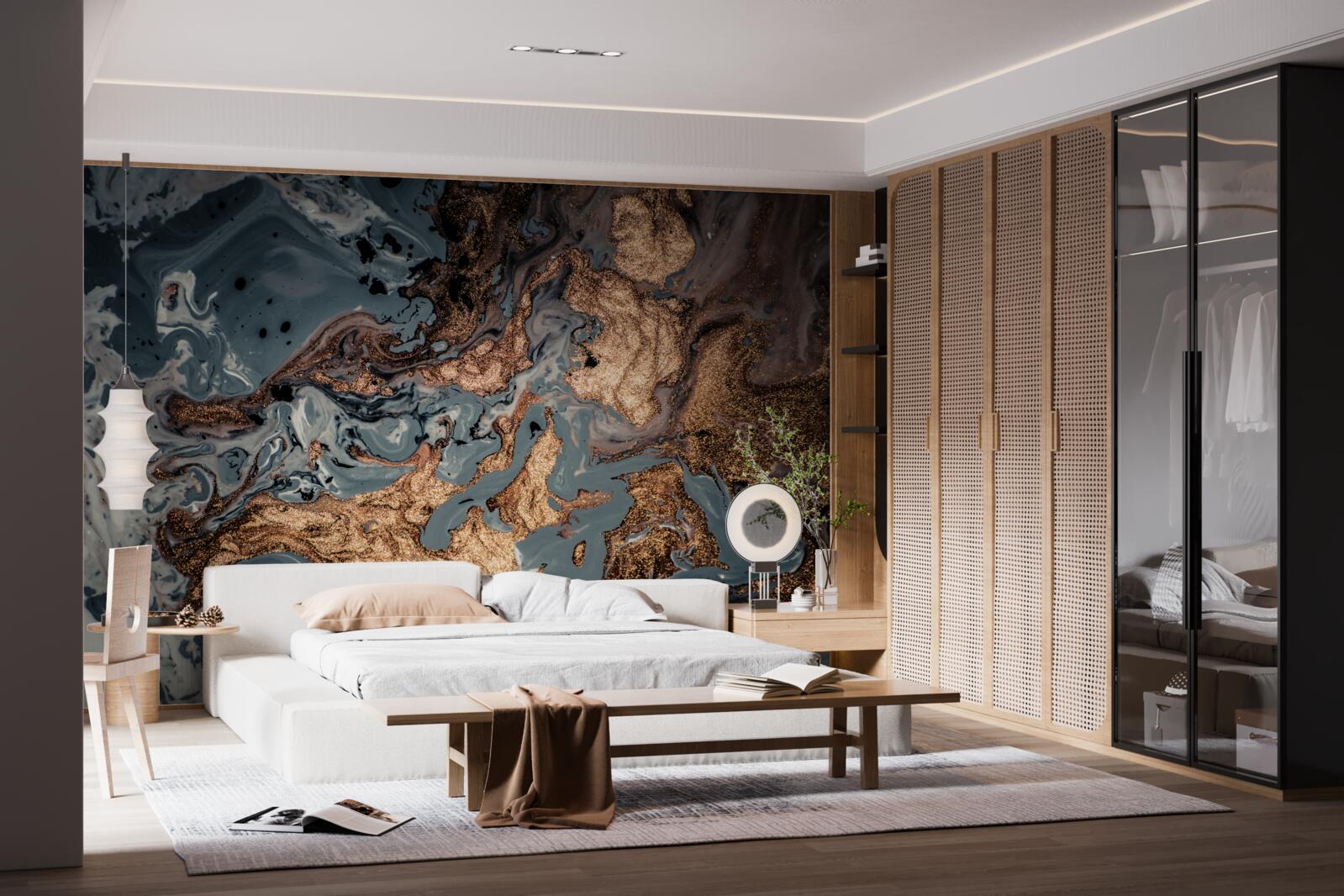 Papier peint élixir d'or condensé