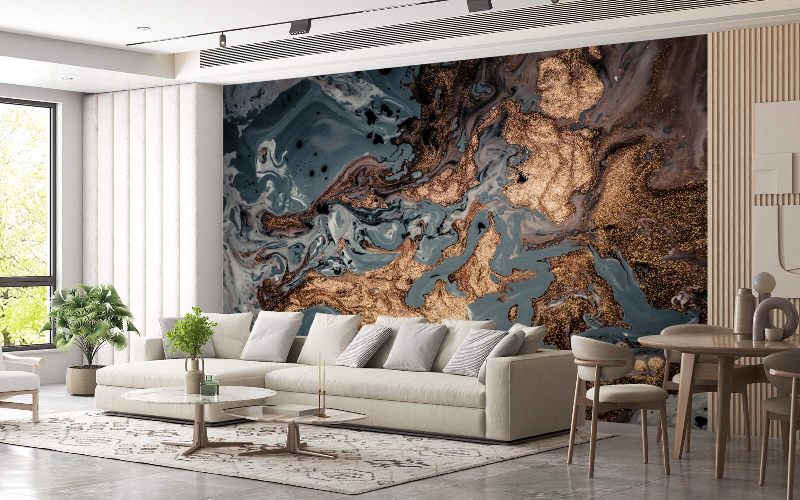 Papier peint élixir d'or condensé