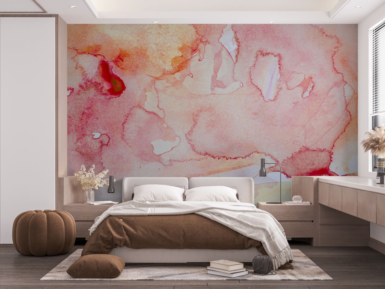 Papier peint fond de lit aquarelle