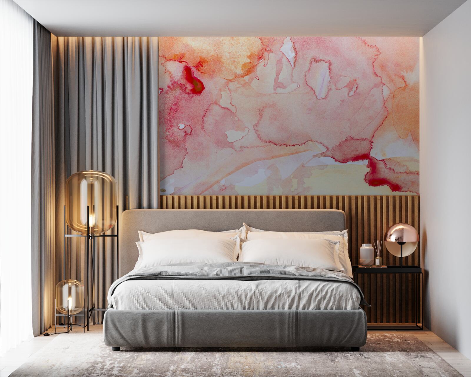 Papier peint fond de lit aquarelle