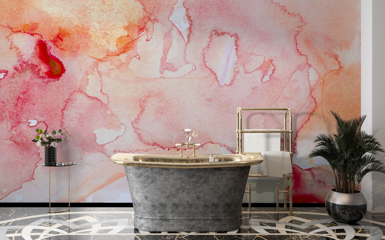 Papier peint fond de lit aquarelle