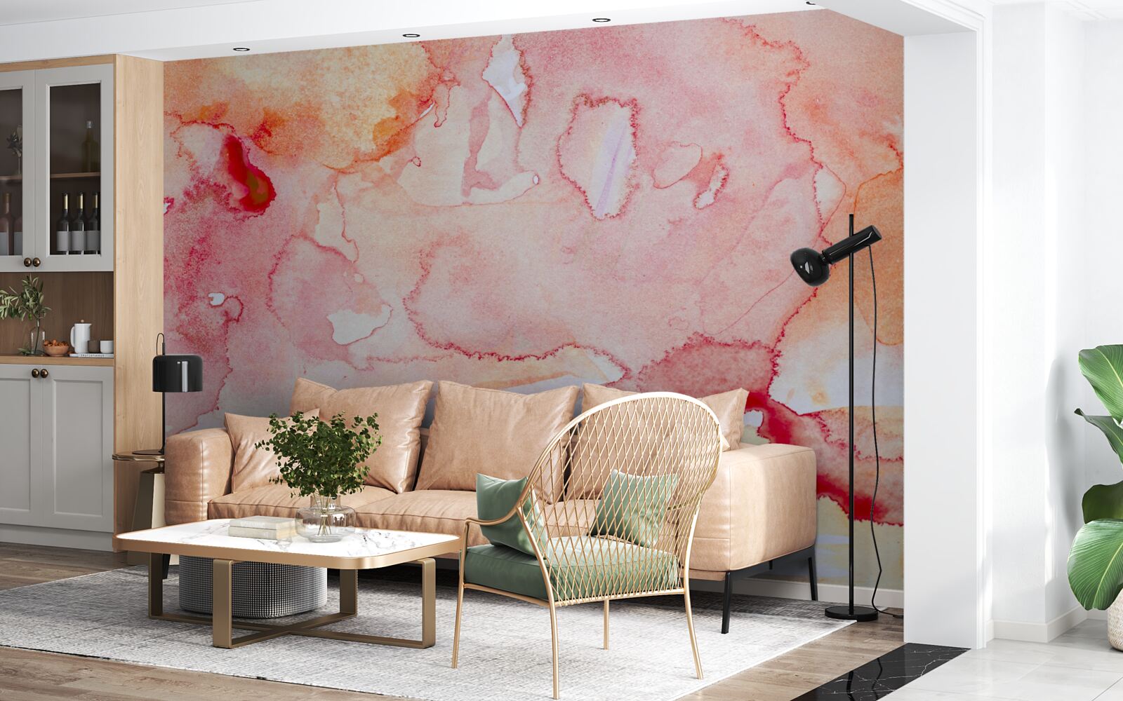 Papier peint fond de lit aquarelle