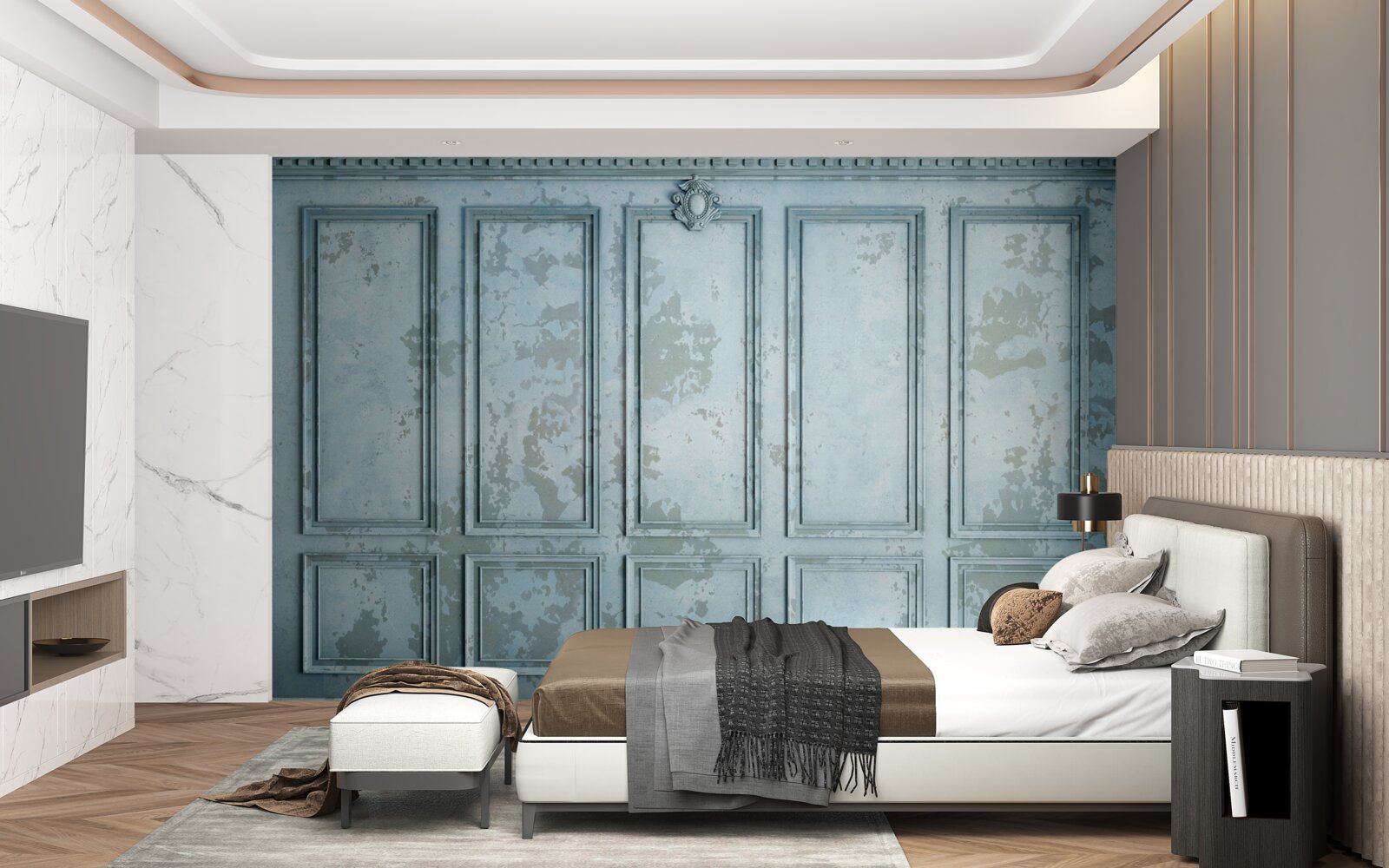 Papier peint les cadres comprennent un vieux mur