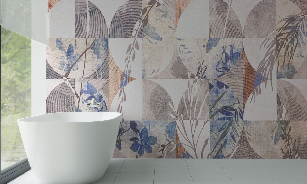 Papier peint fond abstrait avec des impressions de feuilles d'automne