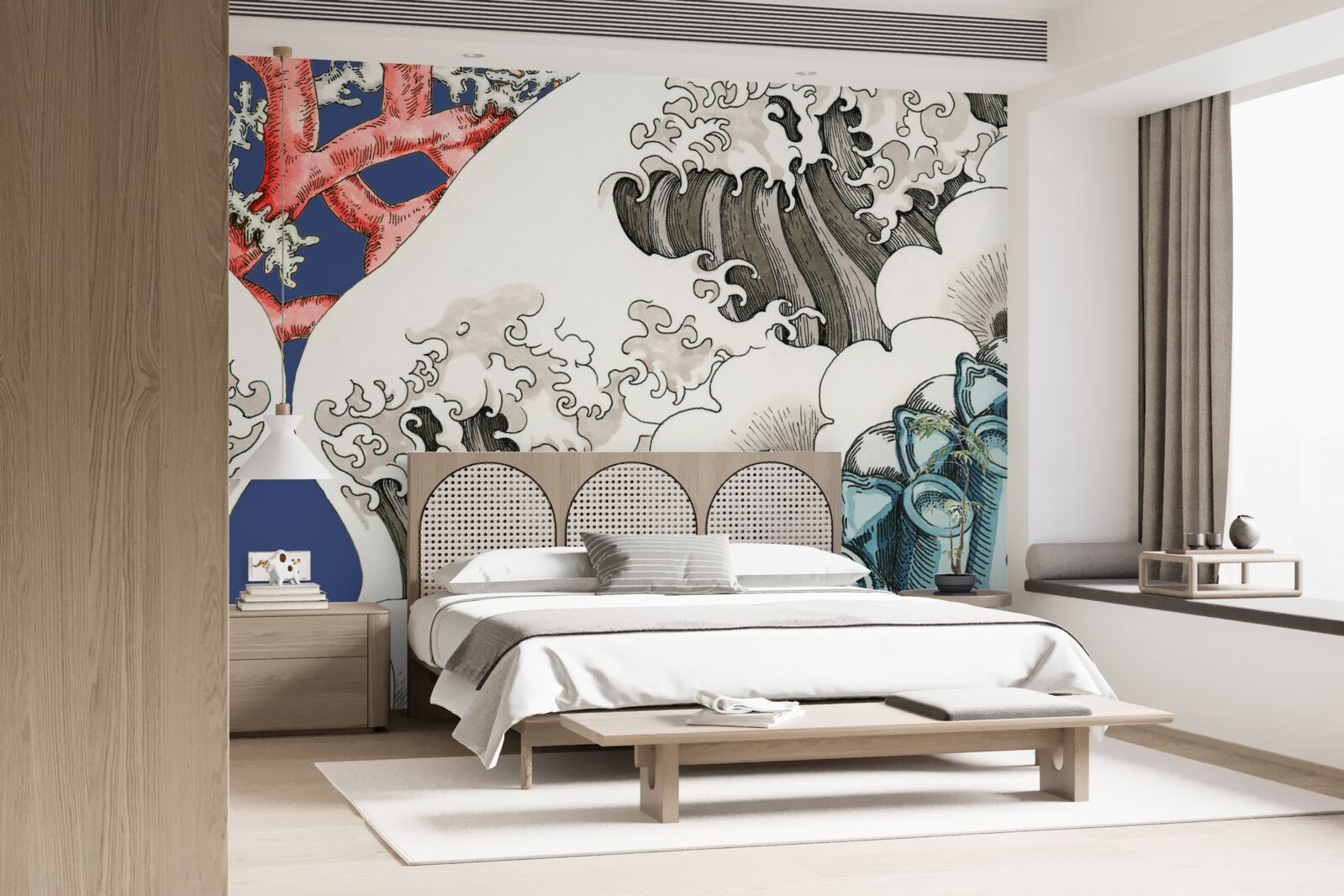 Papier peint l'abstraction des pierres rencontre les vagues