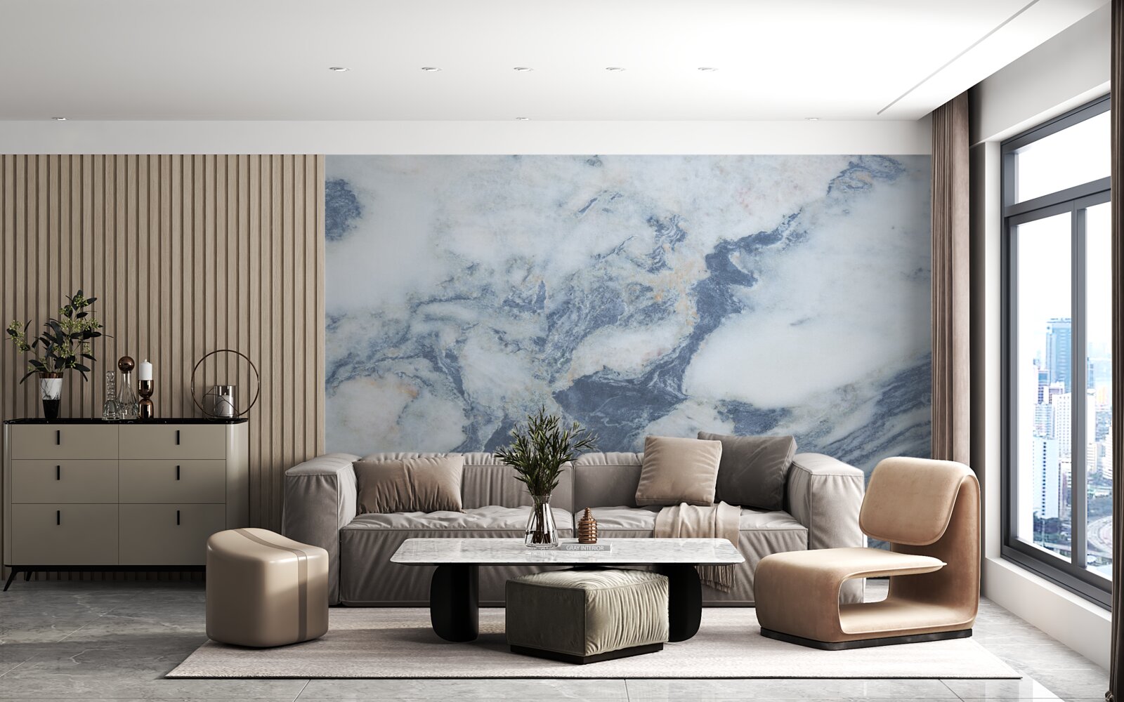 Papier peint fond de marbre bleu