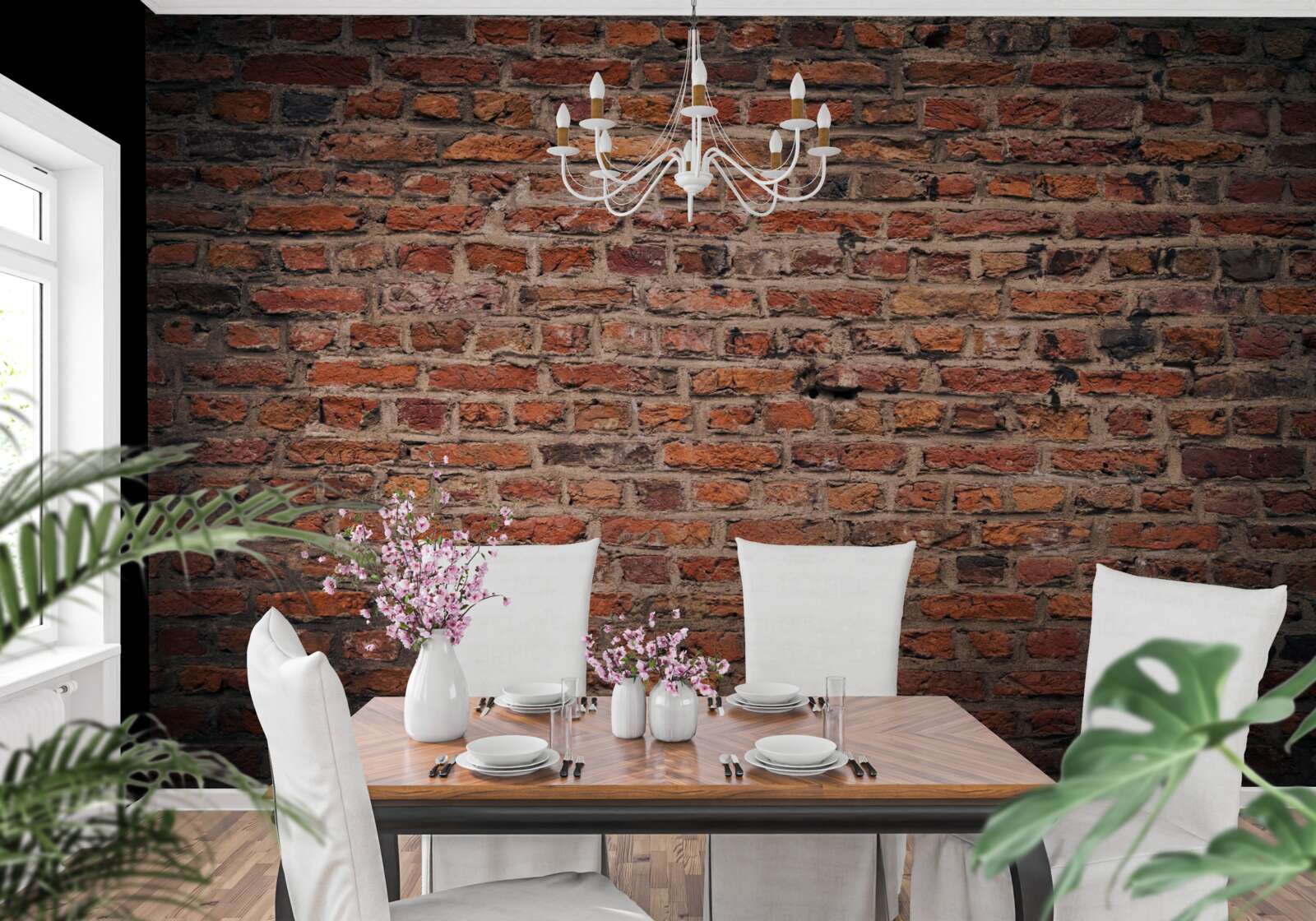 Papier peint Mur de briques rouges de l'ancien bâtiment