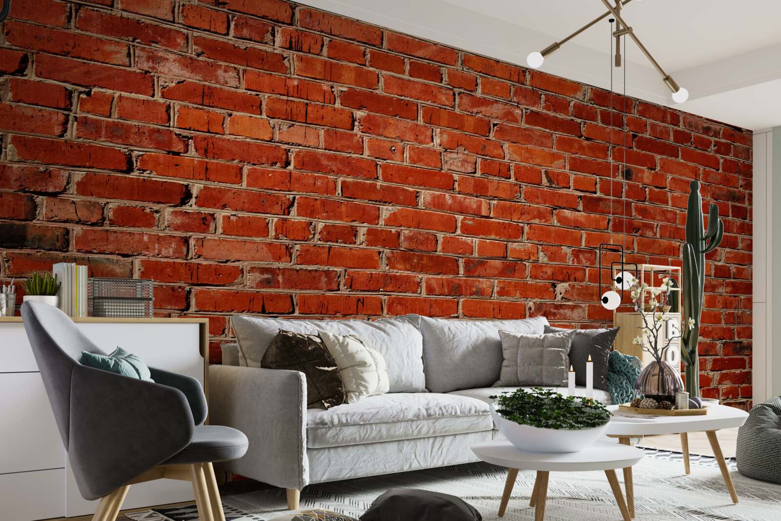 Papier peint Mur peint en rouge profond, rappelant la brique foncée