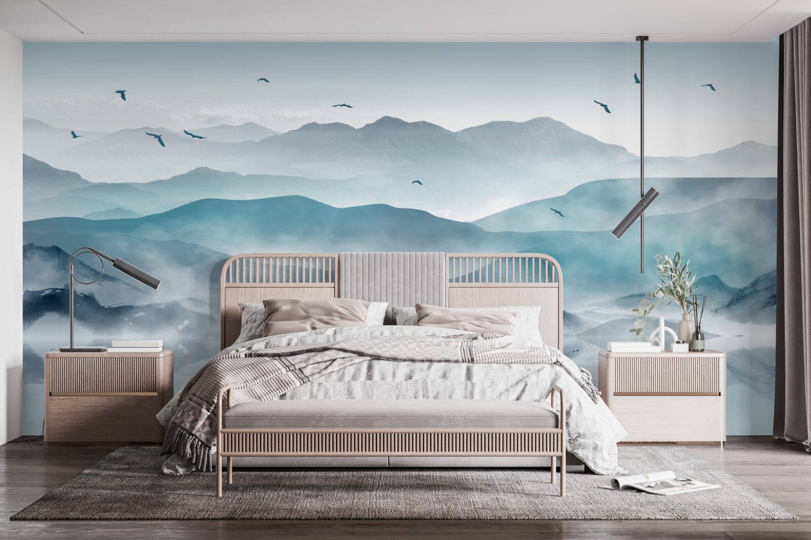 Papier peint le bord du brouillard tombe à la surface de l'eau