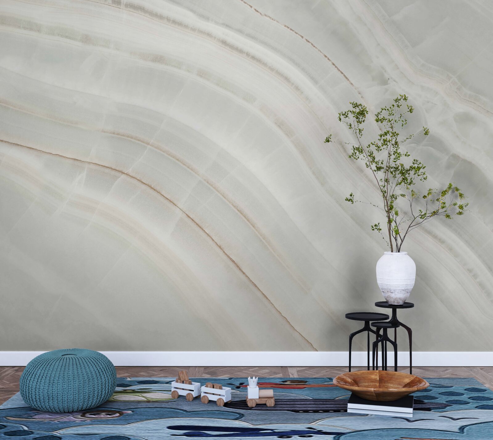 Papier peint gris mince beige