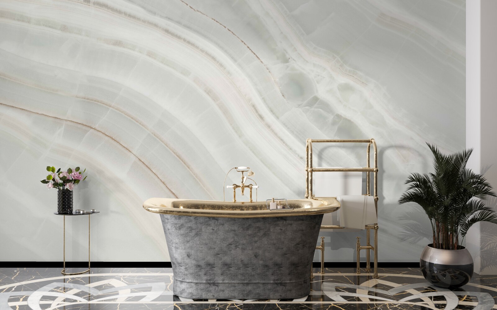 Papier peint gris mince beige