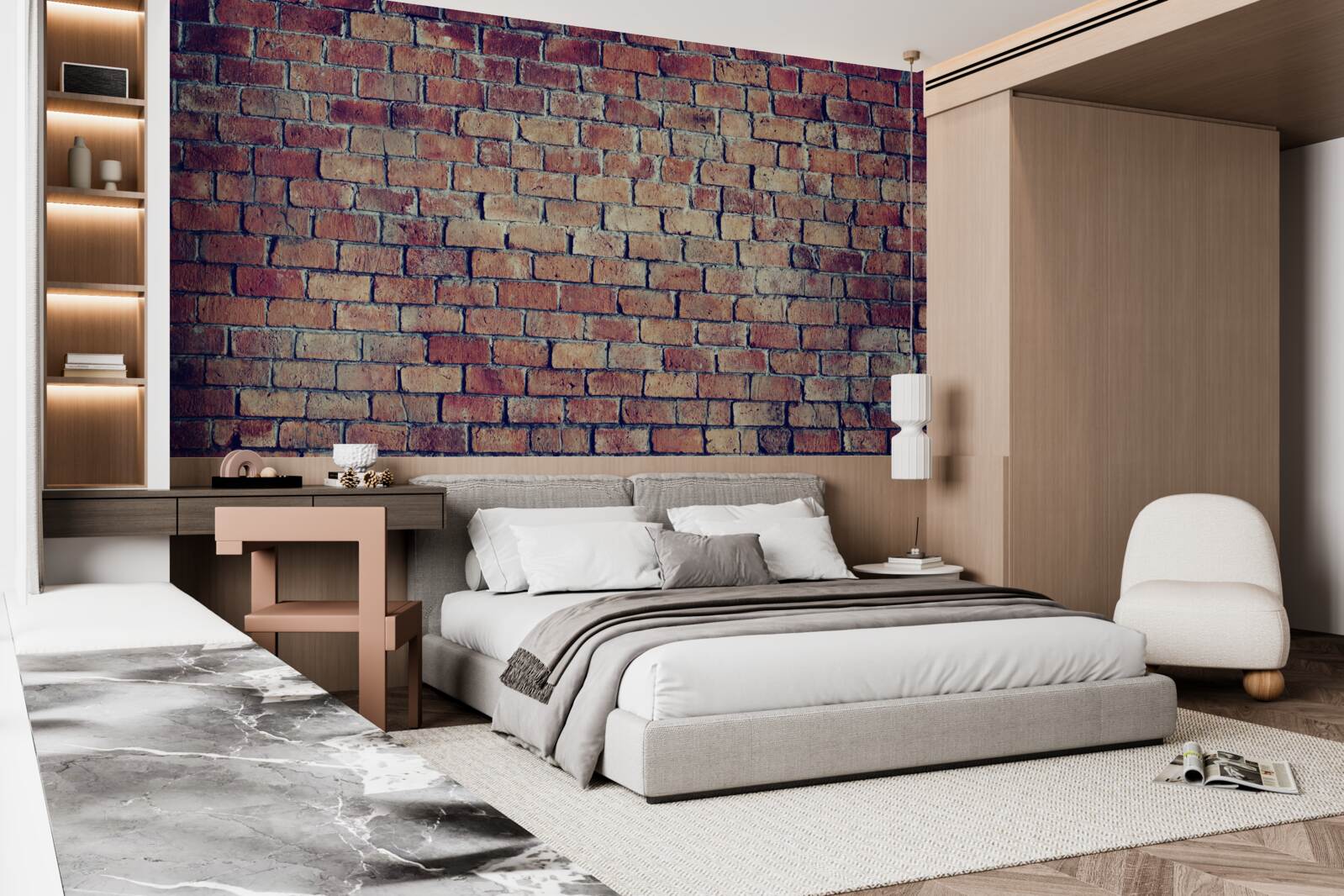 Papier peint Mur de briques rouges