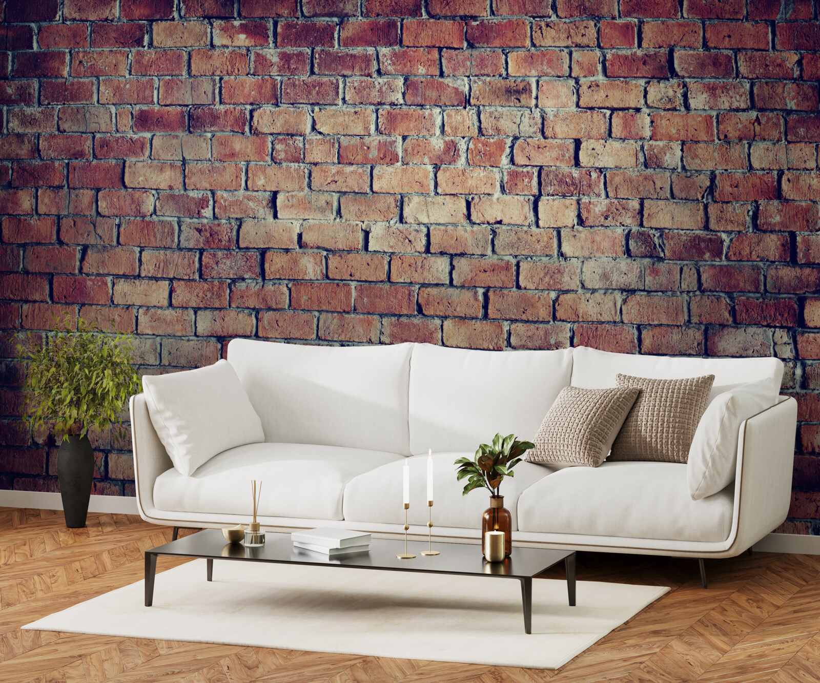 Papier peint Mur de briques rouges