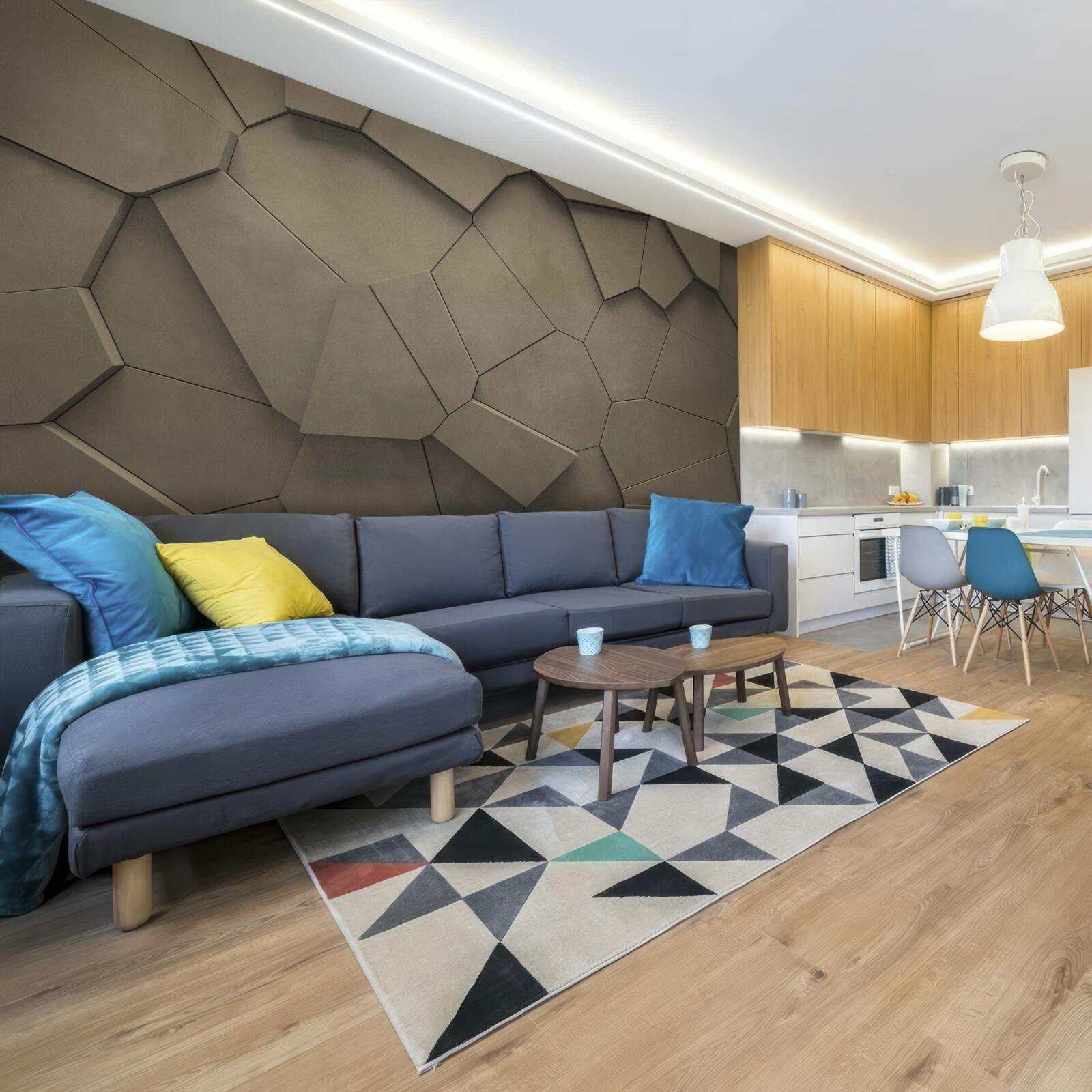 Papier peint Un mur composé de pierres de différentes formes