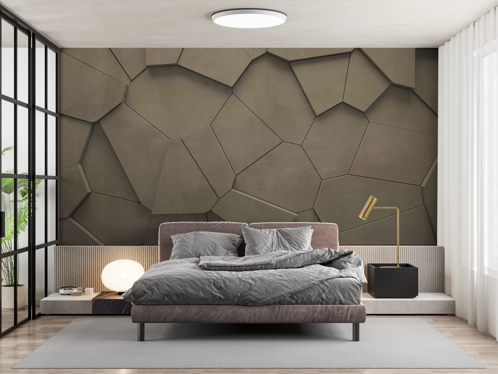 Papier peint Un mur composé de pierres de différentes formes