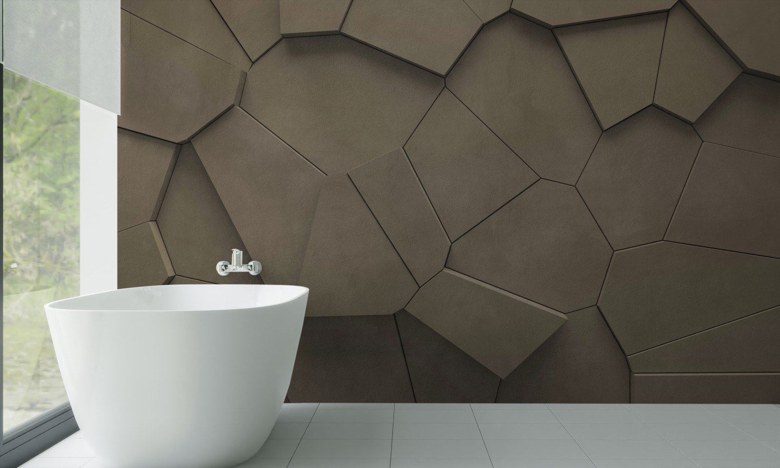 Papier peint Un mur composé de pierres de différentes formes