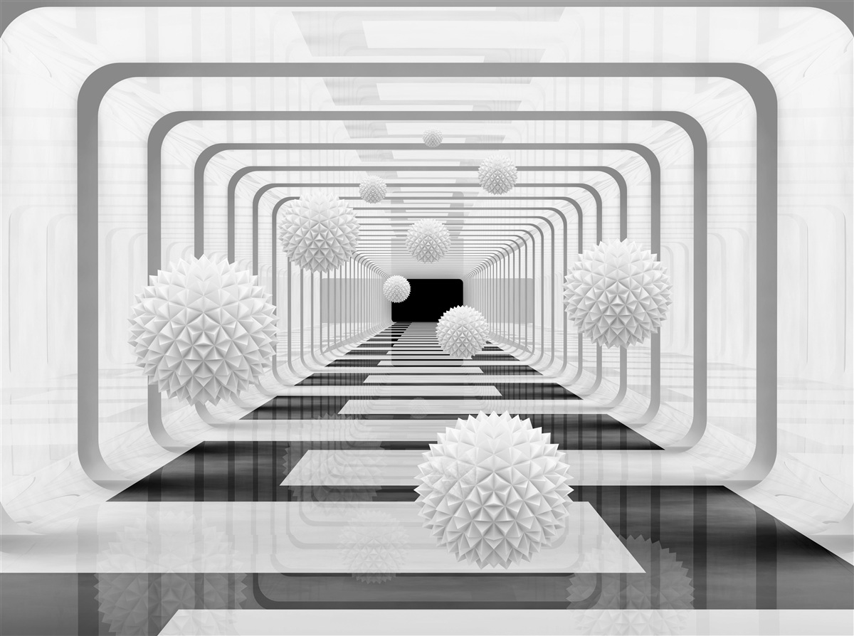 Papier peint l'infini avec des demi-cercles et des sphères d'albâtre