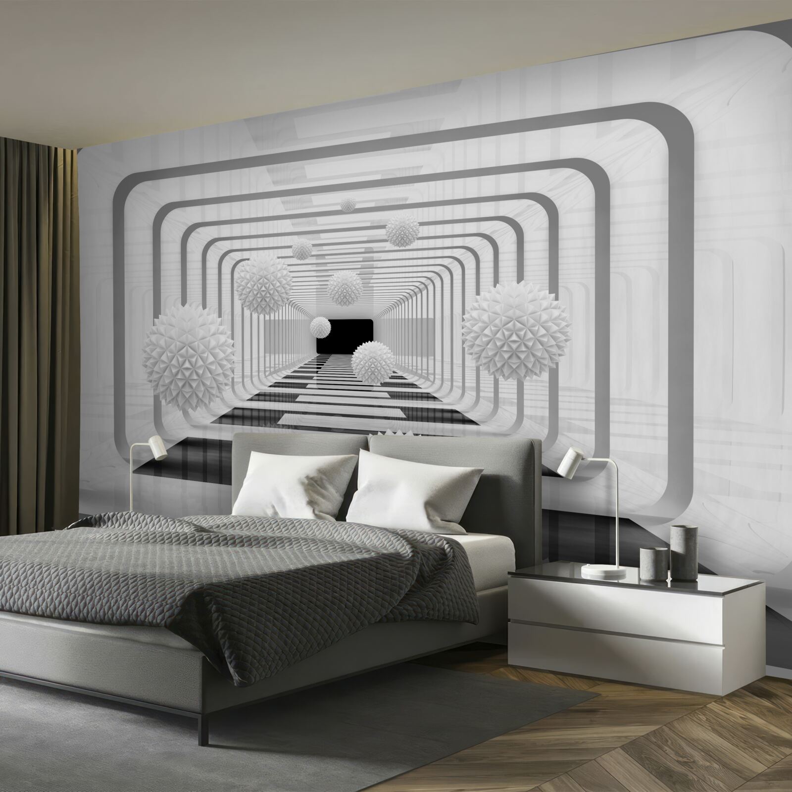 Papier peint l'infini avec des demi-cercles et des sphères d'albâtre