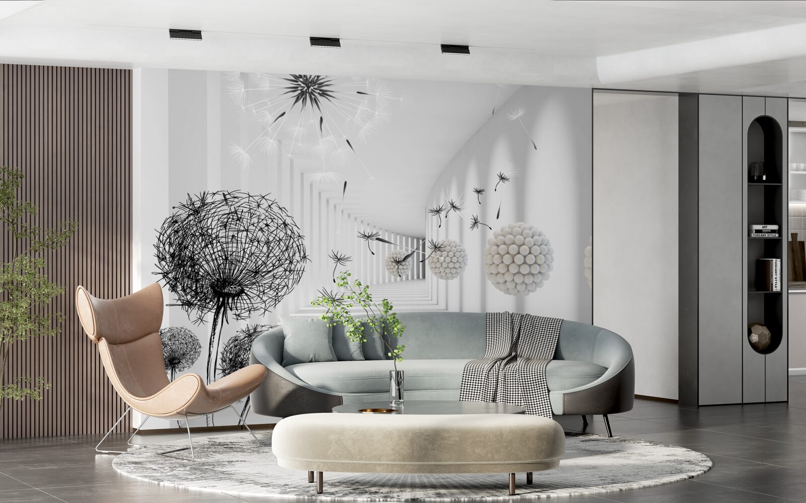 Papier peint un tunnel où disparaissent les mille-pattes volants