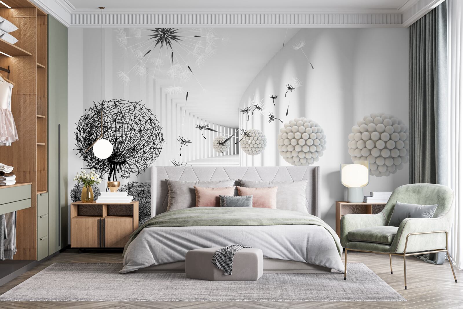 Papier peint un tunnel où disparaissent les mille-pattes volants