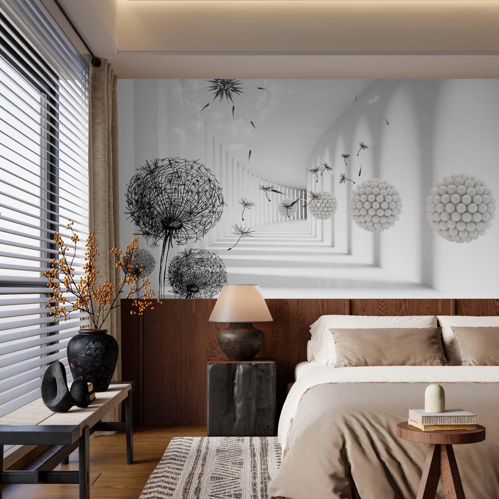 Papier peint un tunnel où disparaissent les mille-pattes volants