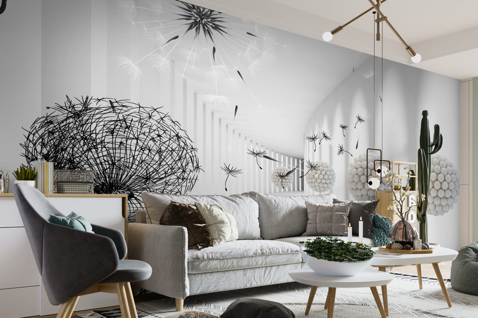 Papier peint un tunnel où disparaissent les mille-pattes volants