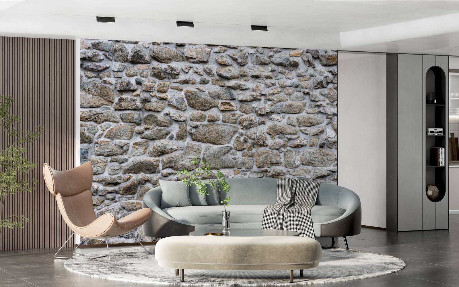 Papier peint des pierres de tailles et de formes diverses