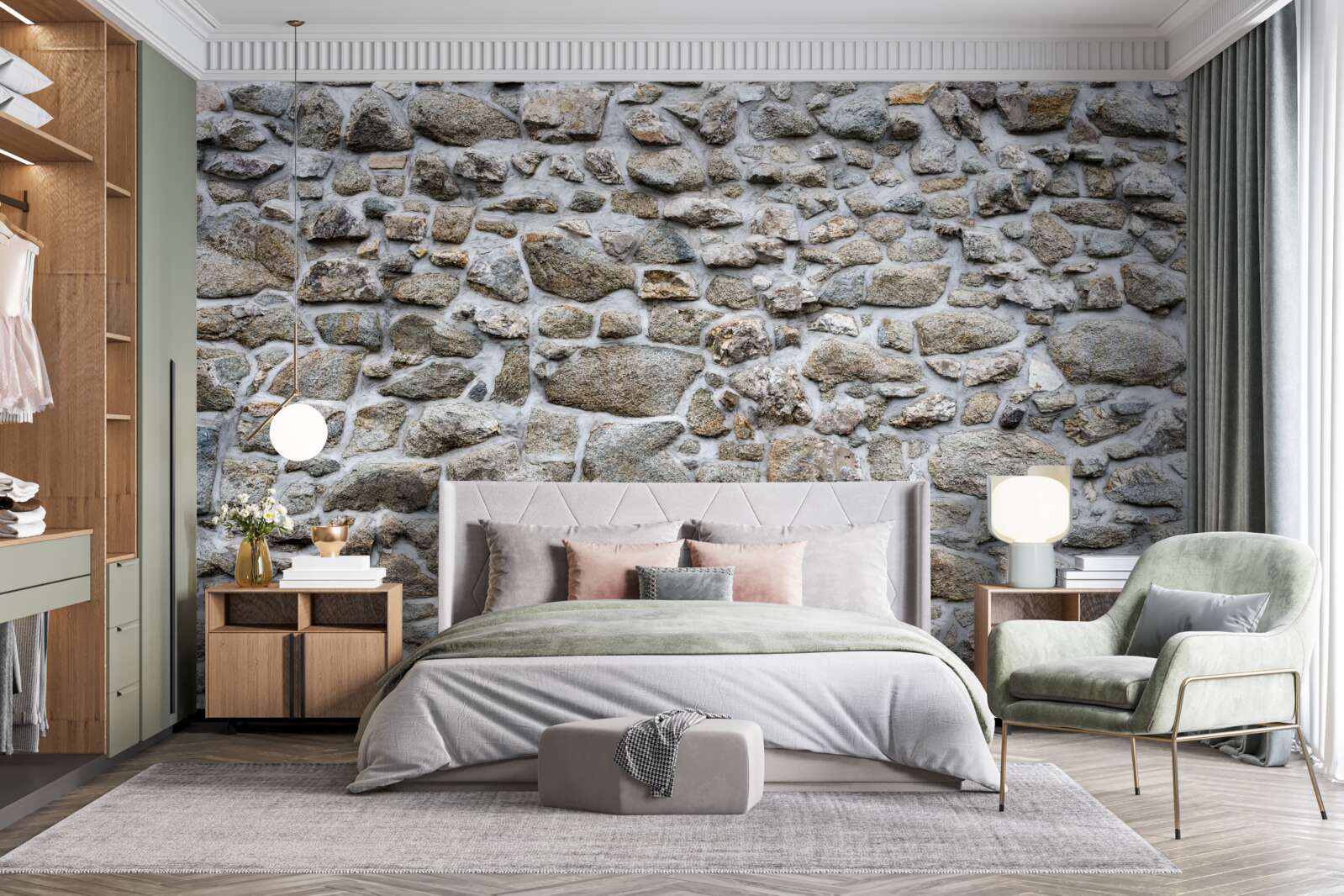 Papier peint des pierres de tailles et de formes diverses