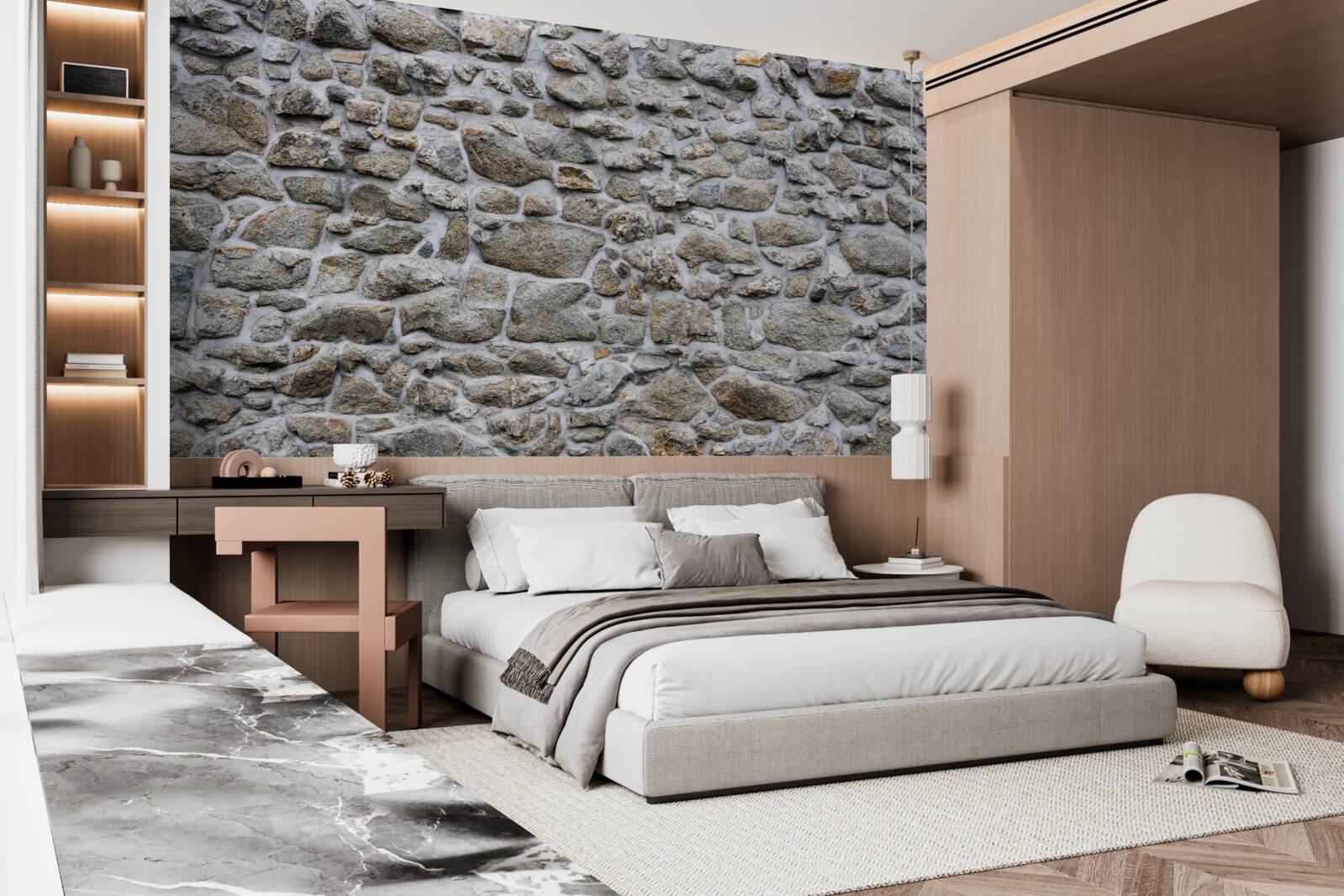 Papier peint des pierres de tailles et de formes diverses