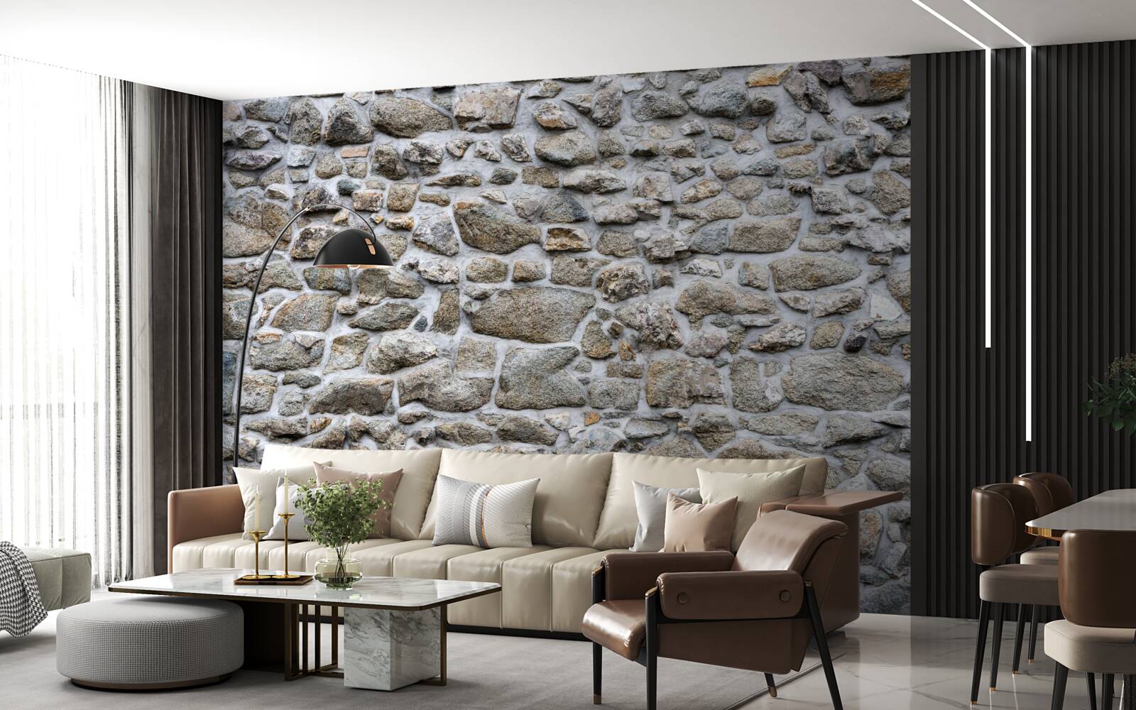 Papier peint des pierres de tailles et de formes diverses