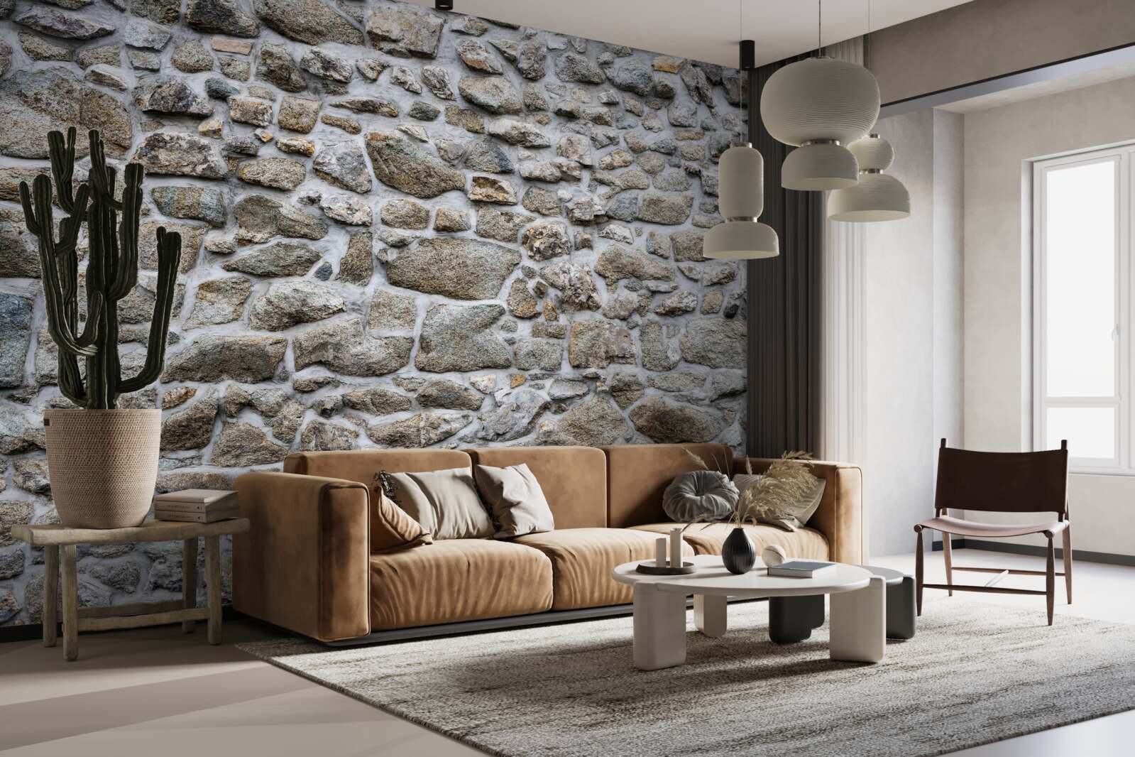 Papier peint des pierres de tailles et de formes diverses