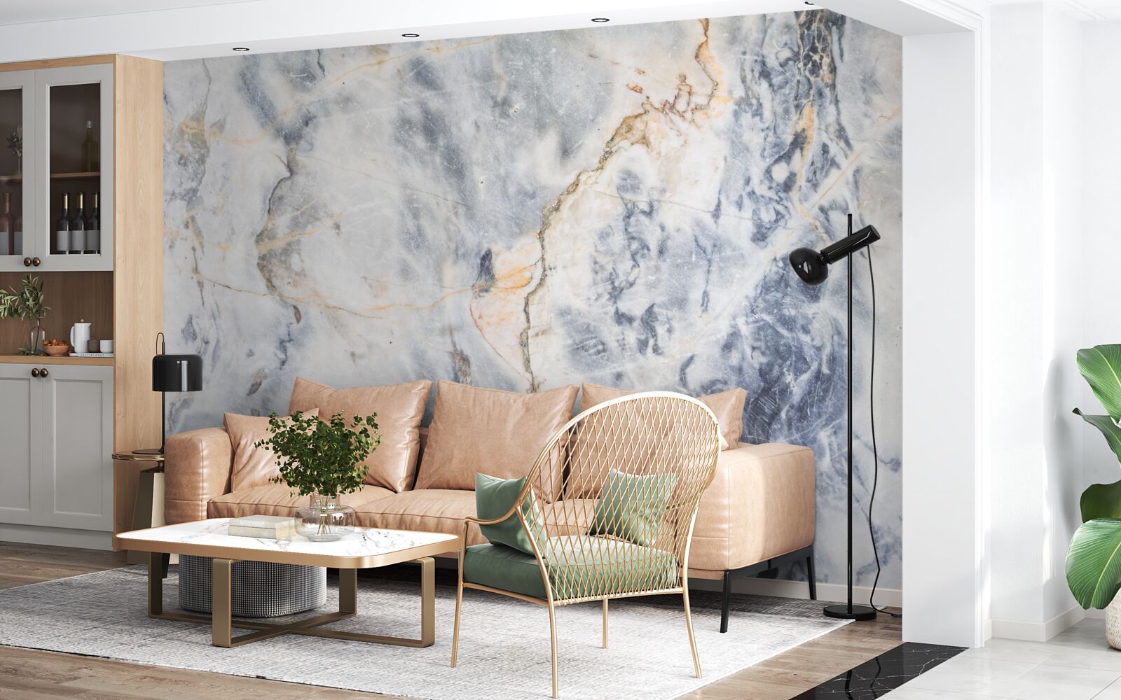 Papier peint placage de pierre liolite