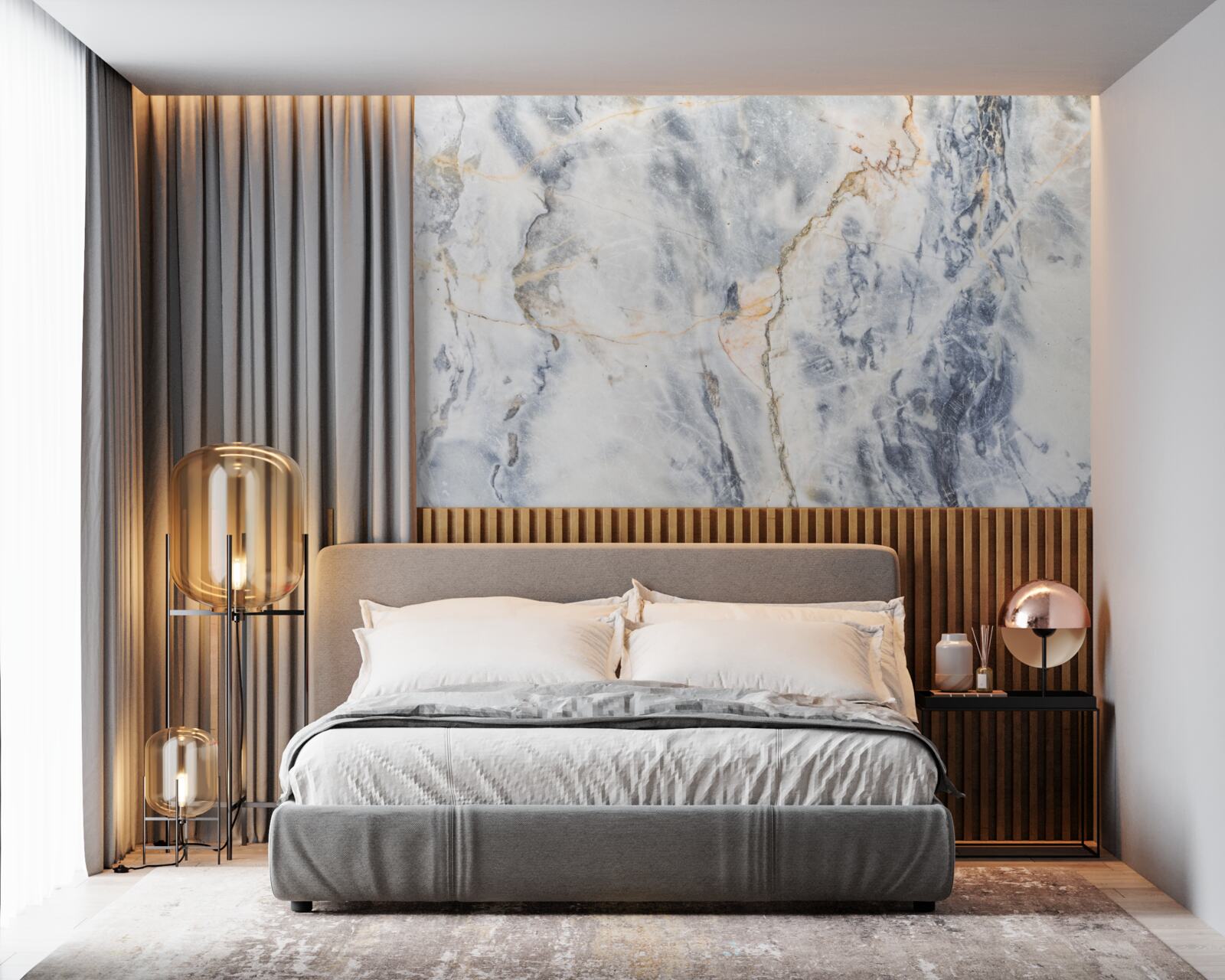 Papier peint placage de pierre liolite