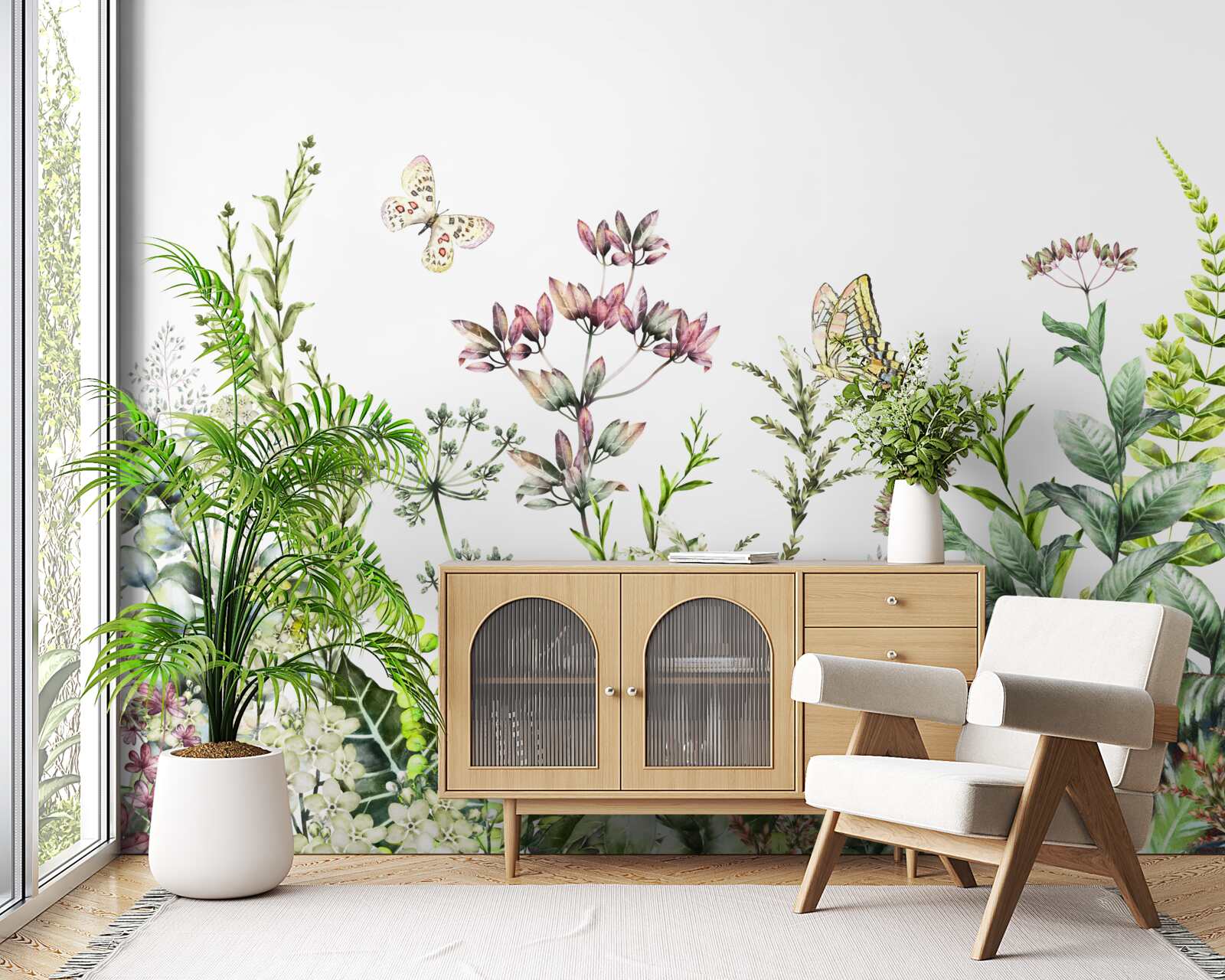 Papier peint Lépidoptères sur les bourgeons des champs