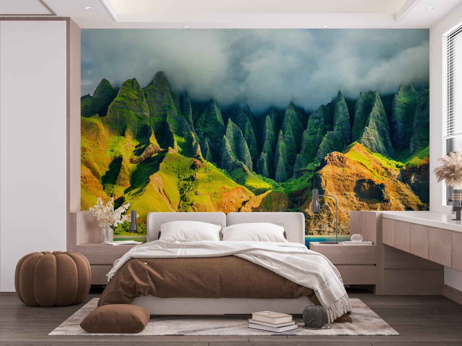 Papier peint les vues sur le lac de montagne sont pleines de couleurs