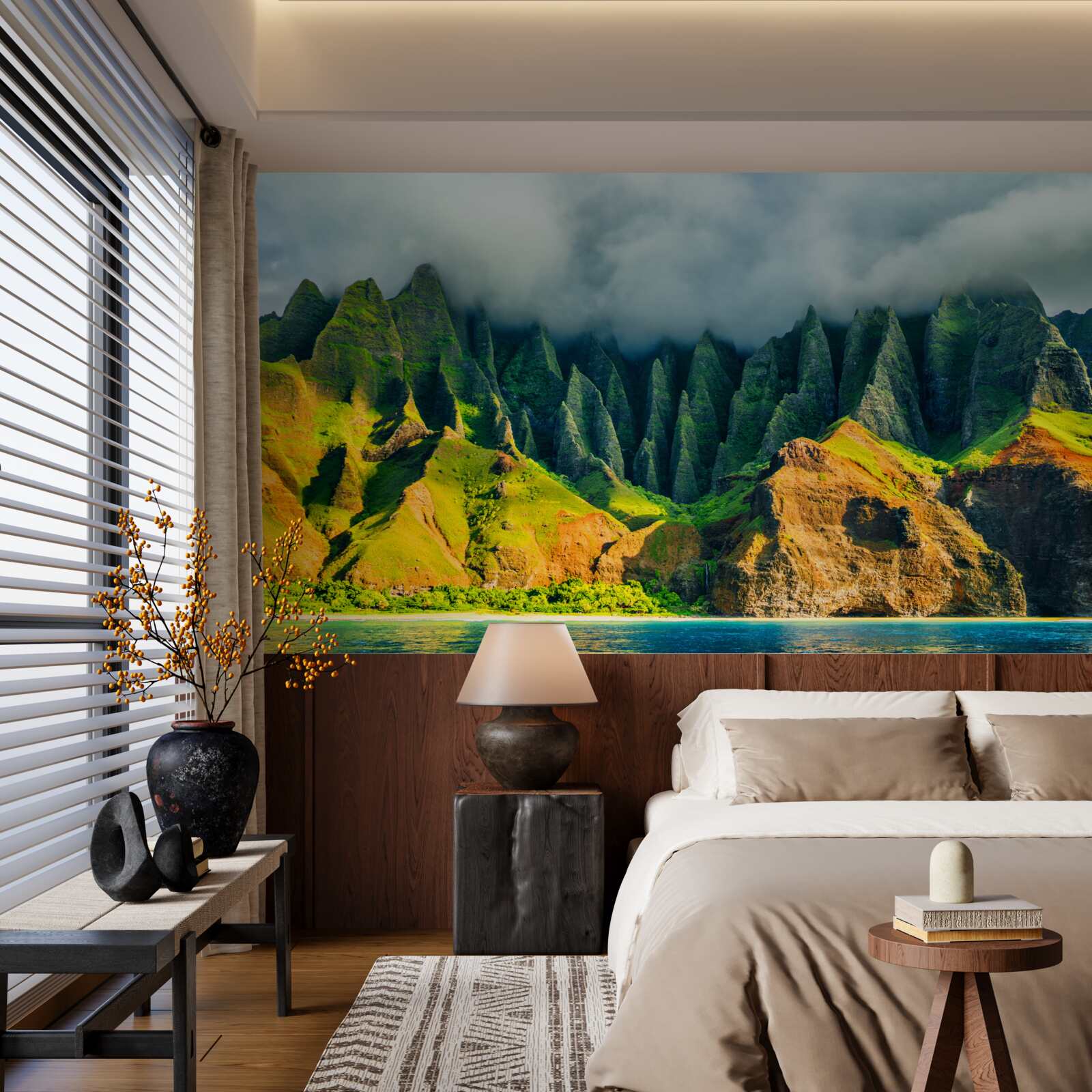 Papier peint les vues sur le lac de montagne sont pleines de couleurs