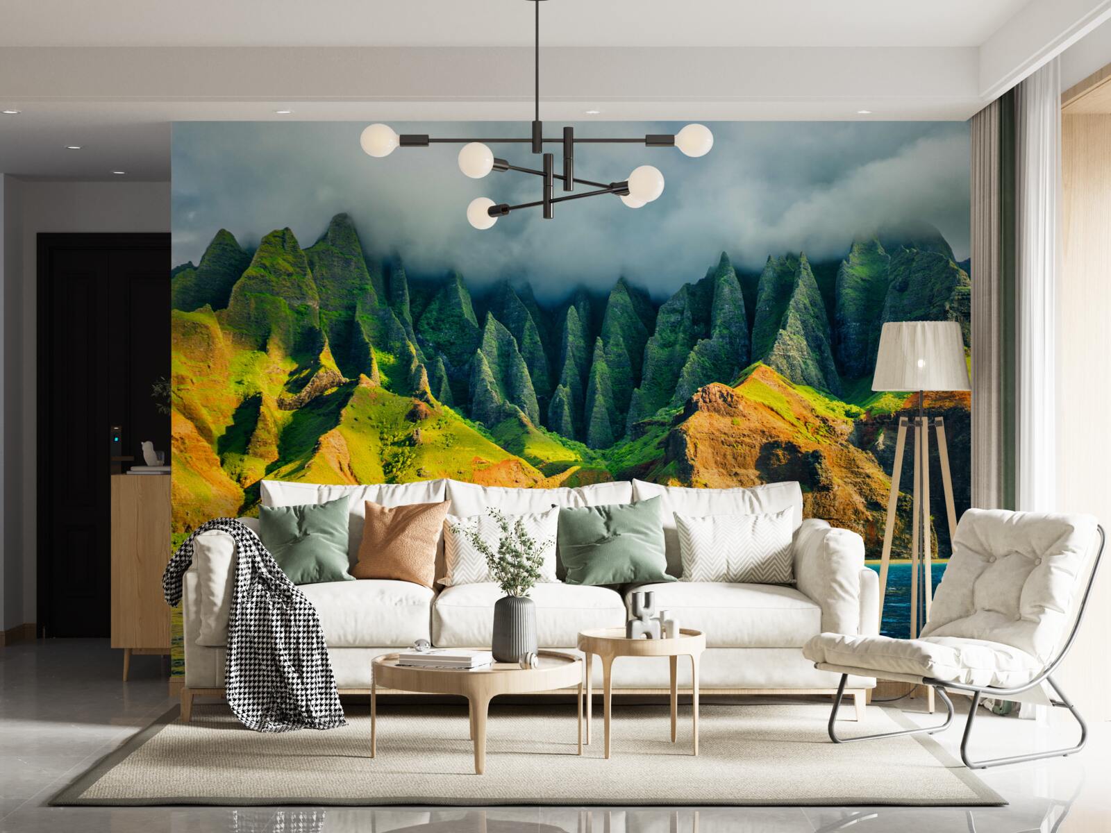 Papier peint les vues sur le lac de montagne sont pleines de couleurs