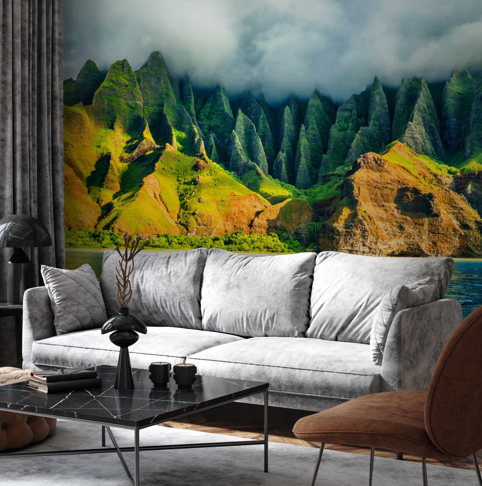 Papier peint les vues sur le lac de montagne sont pleines de couleurs