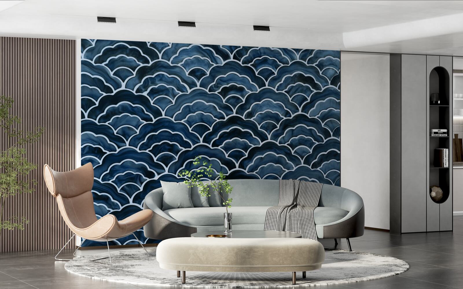 Papier peint la nuit, les vagues de la mer s'écoulent doucement