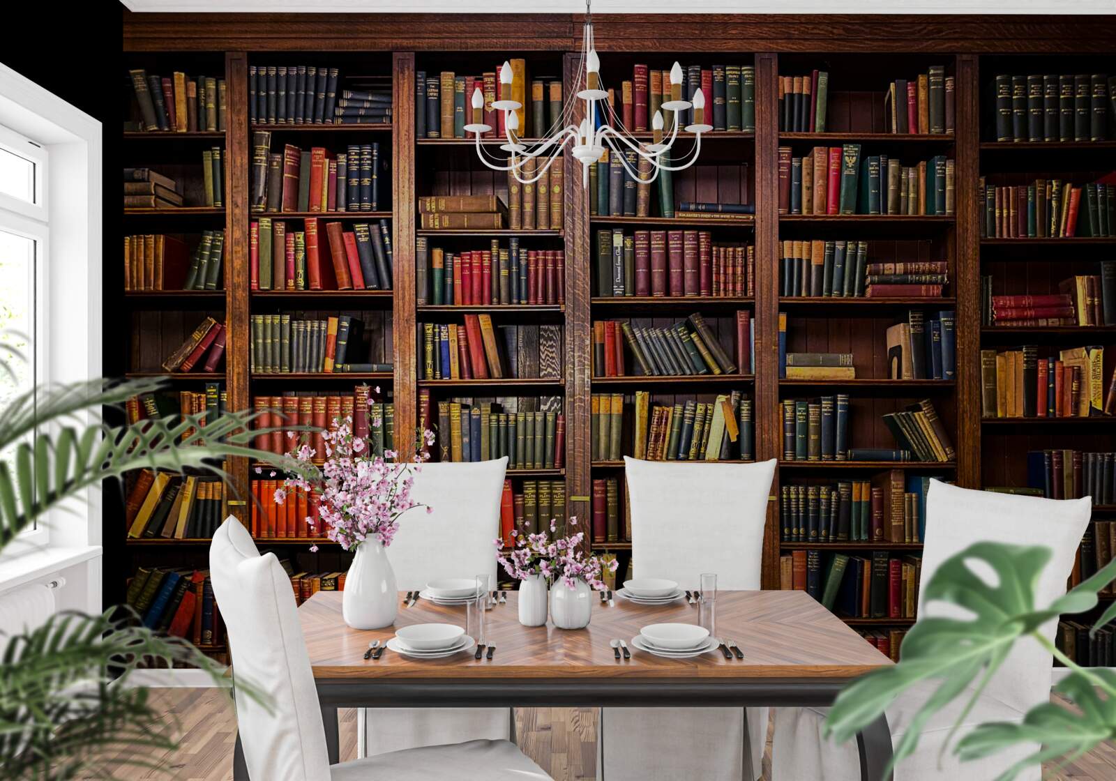 Papier peint une vaste bibliothèque avec des livres