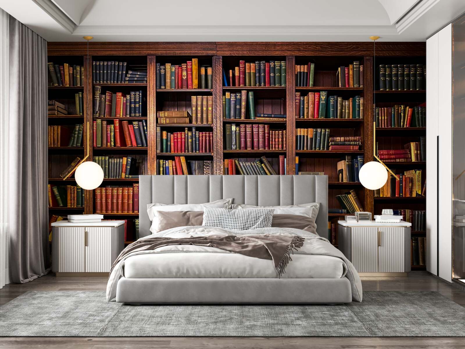 Papier peint une vaste bibliothèque avec des livres