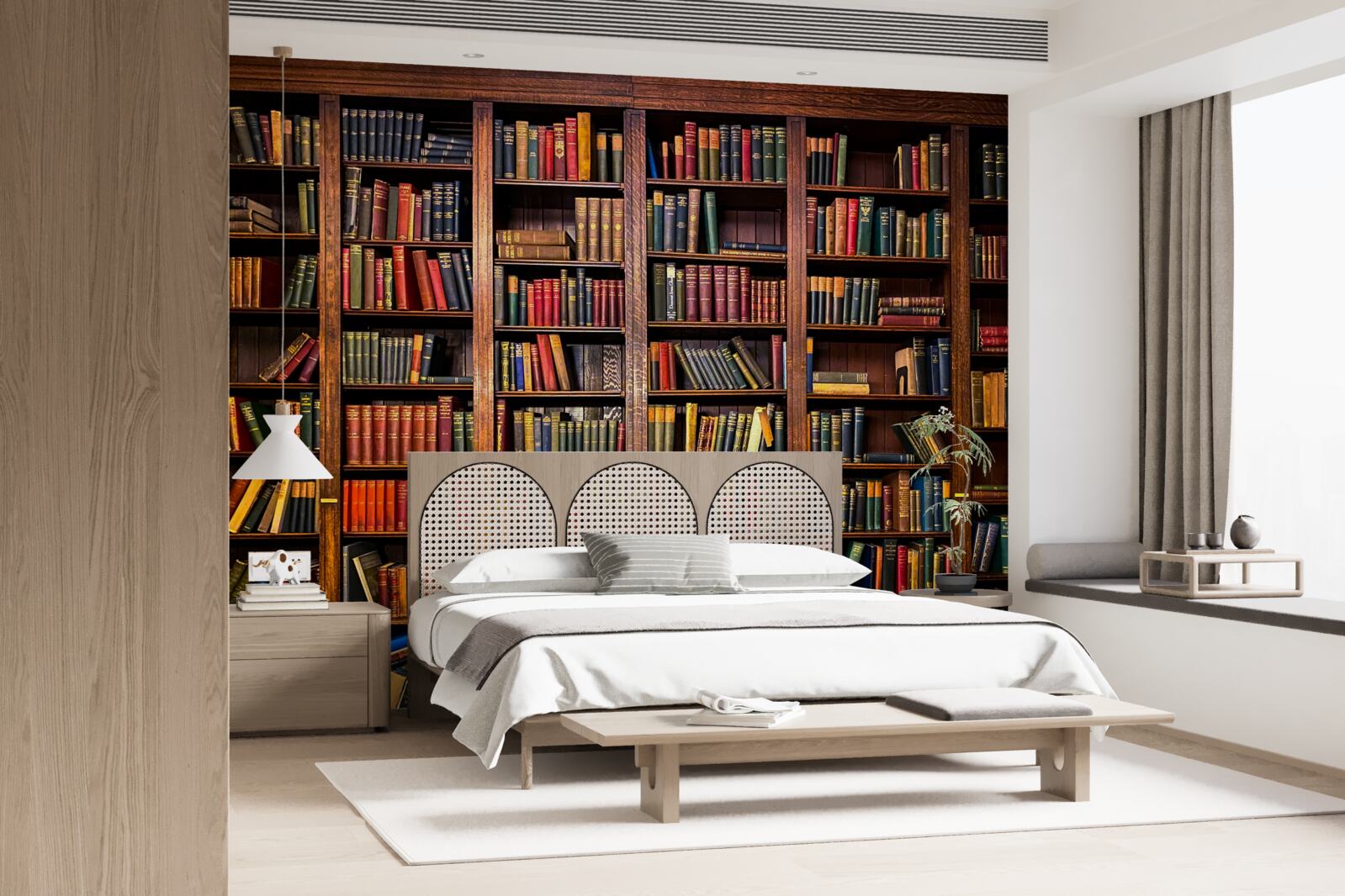 Papier peint une vaste bibliothèque avec des livres