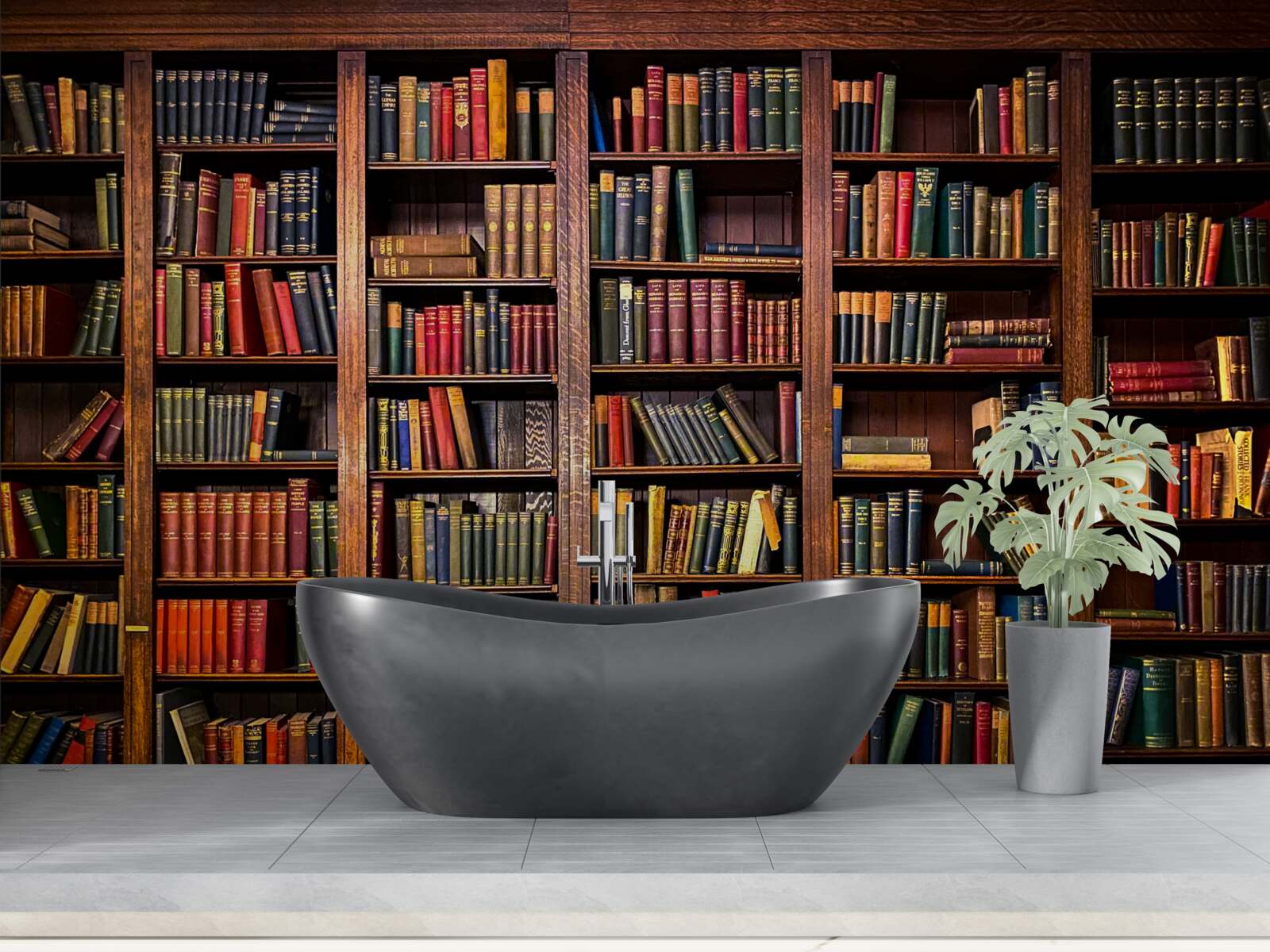 Papier peint une vaste bibliothèque avec des livres