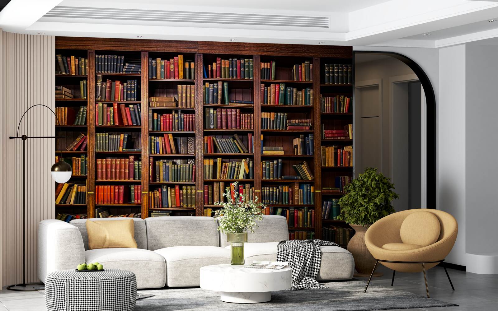 Papier peint une vaste bibliothèque avec des livres